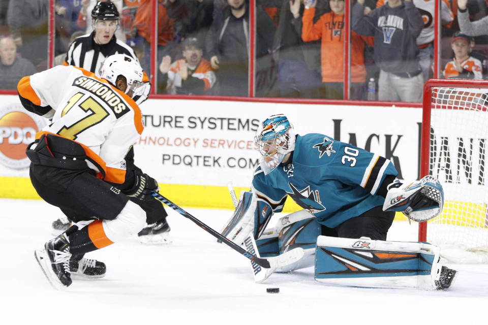 Wayne Simmonds auf dem Weg zum Siegtor gegen San Jose.