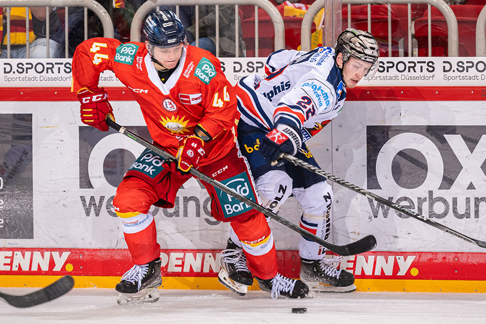 Josef Eham erzielte sein erstes Tor fr die DEG und das Game-Winning-Goal gegen Iserlohn.