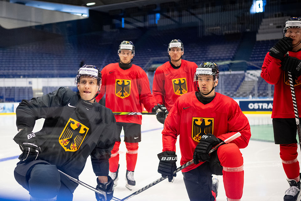 Das DEB-Team beim Training am Donnerstag.