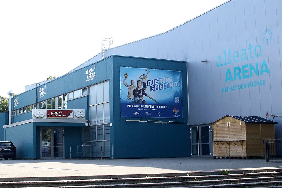 Die Alleato Arena in Duisburg. Die Alleato Arena in Duisburg.
